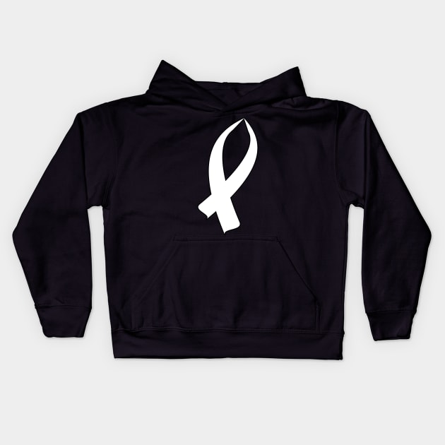 Awareness Ribbon (White) Kids Hoodie by BlakCircleGirl